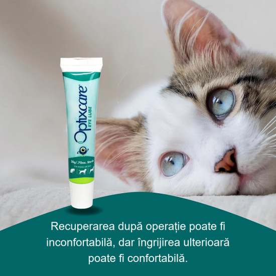 OptixCare Eye Lube – Gel Oftalmic Lubrifiant pentru Câini și Pisici, 20 g